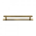 M Marcus Heritage Brass Stepped Design Cabinet Pull with Plate 160mm Centre to Centre